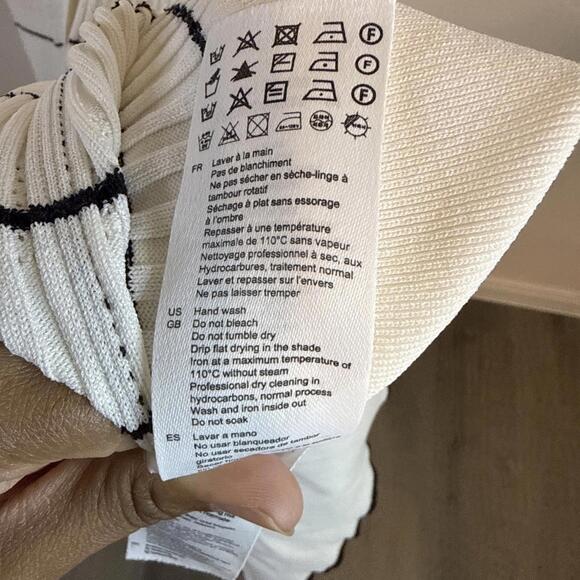 Sandro Striped Knit Maxi Dress w/ Ruffle Hem & Wrists Snap Buttons (Sz:44/ $490) - Picture 13 of 15